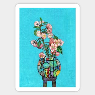 Flowers in a Vase series, Blossom in a Stained Glass Vase Sticker